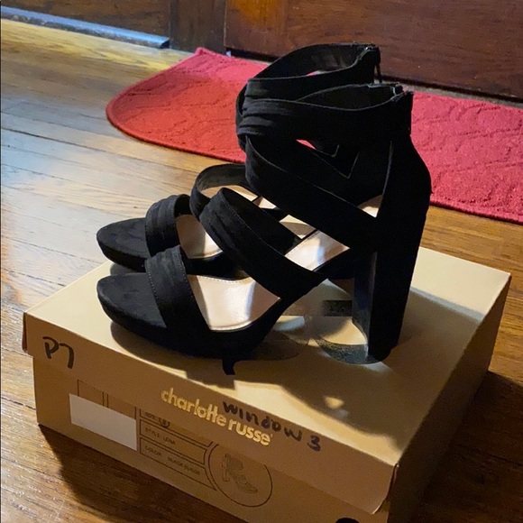 Charlotte Russe Shoes - Lena Black Suede Heels